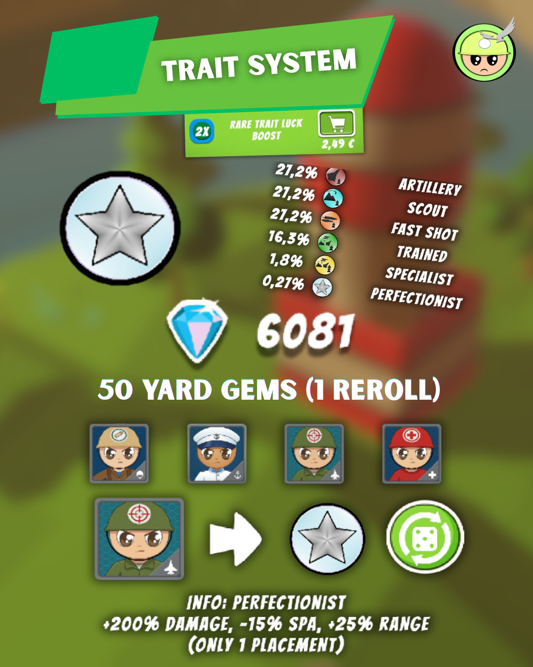 Yard Defense trait system overhaul screenshot